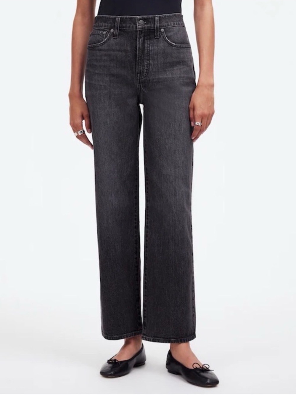 Madewell The Perfect Vintage Wide-Leg Crop Jean Robles Wash
Black
Size 24